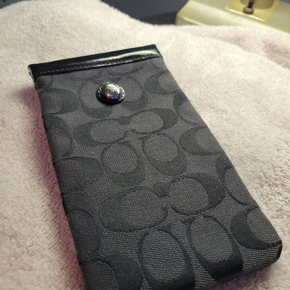 Black Coach sunglass pouch